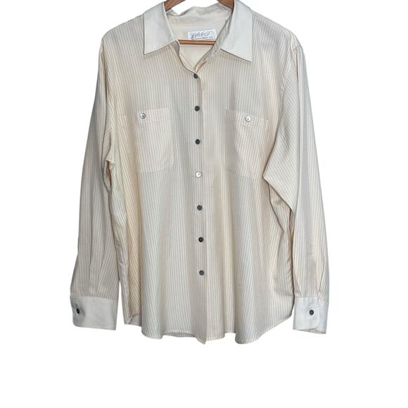 Vintage Lord & Taylor 100% Silk Striped Blouse
22W Plus Size Cream - Picture 3 of 5